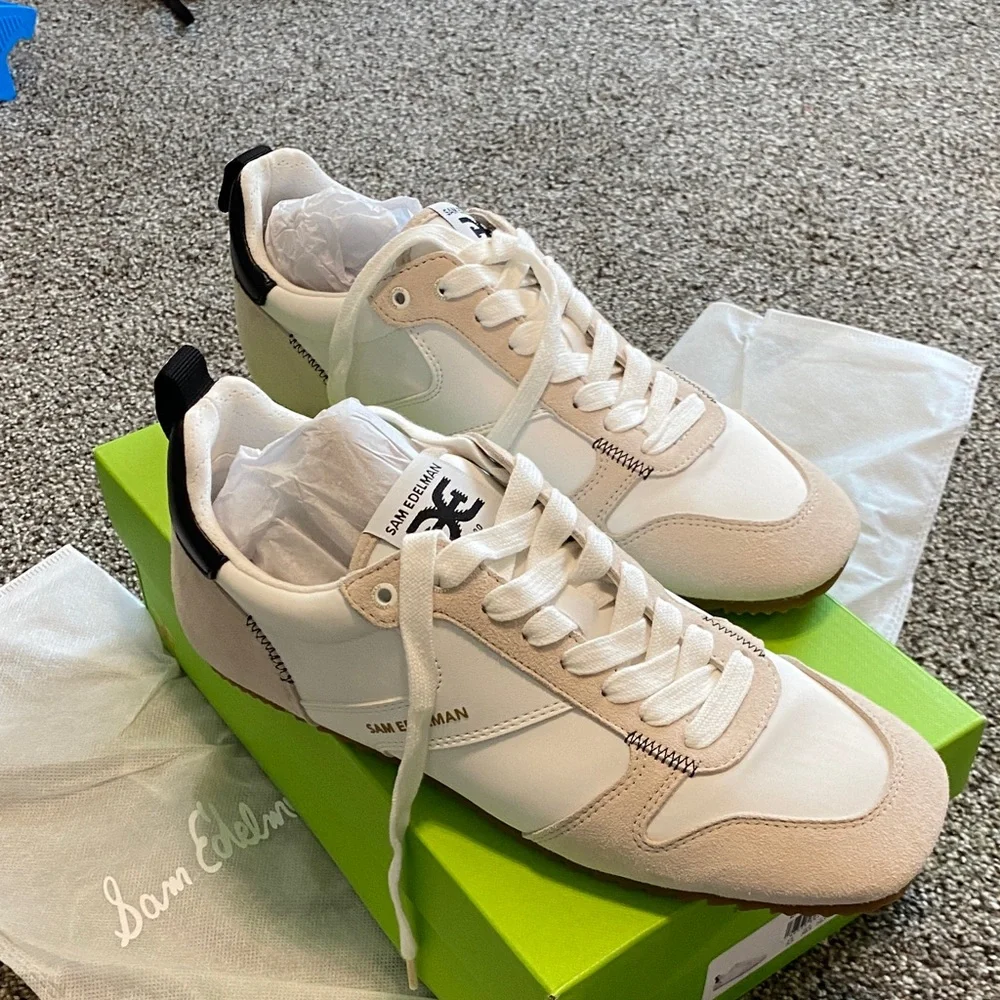 Sam Edelman Cream and White Sneakers